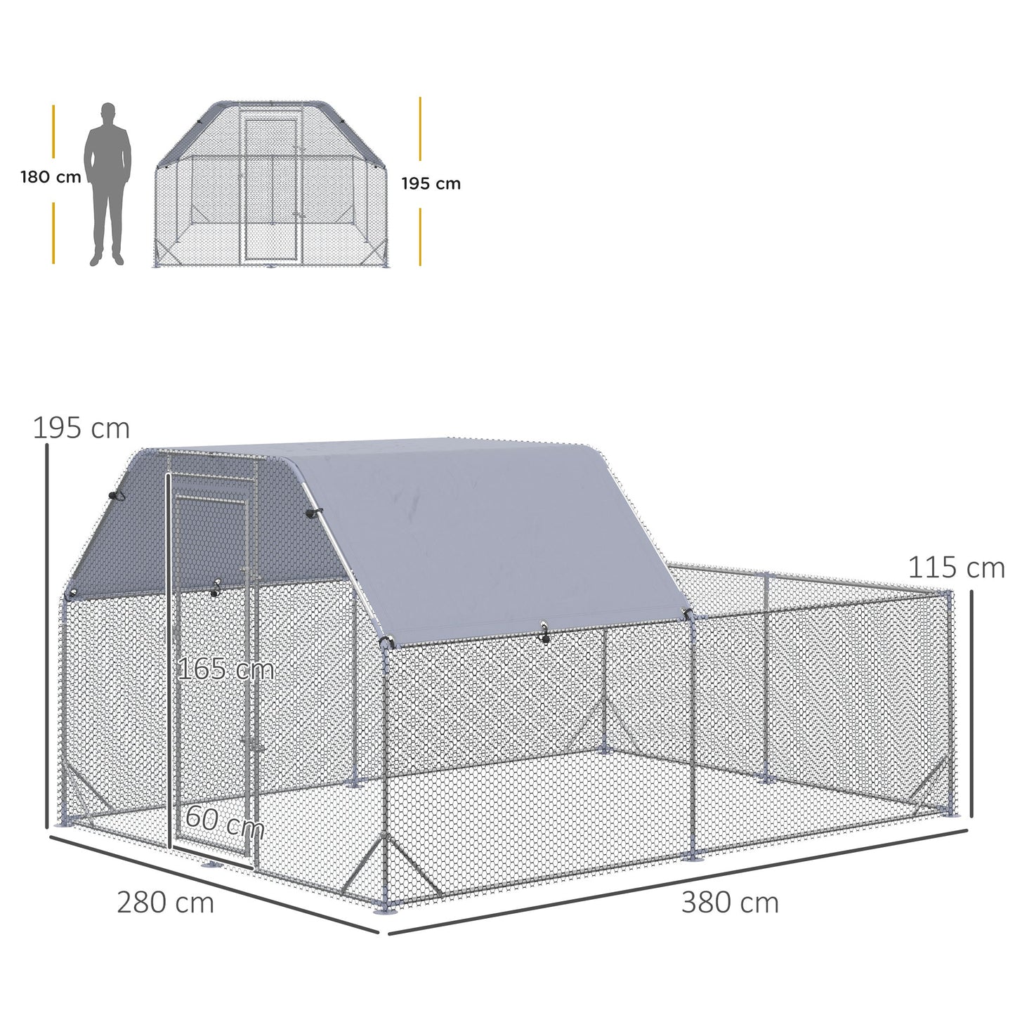 PawHut Chicken Run with Roof