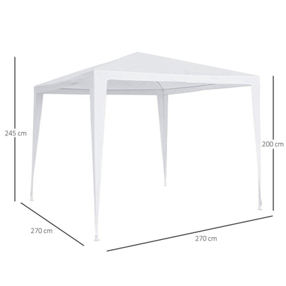 2.7m x 2.7m Garden Gazebo Marquee Party Tent Wedding Canopy OutdoorWhite