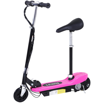 Foldable Electric Scooter Ride on for Kids 12V 120W W/Brake Kickstand-Pink