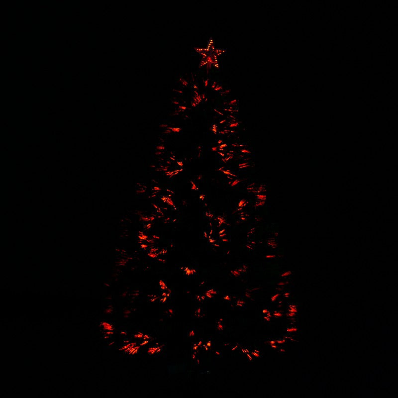 4 Foot Pre-Lit Fibre Optic Artificial Christmas Tree Holiday Xmas Décor with Tree Topper Multi-Colour