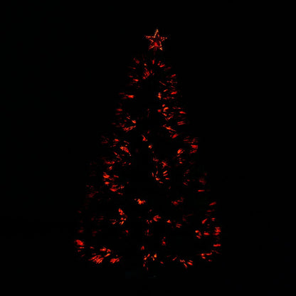 4 Foot Pre-Lit Fibre Optic Artificial Christmas Tree Holiday Xmas Décor with Tree Topper Multi-Colour