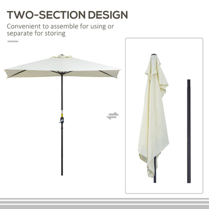 2.3m Half Steel Frame Outdoor Parasol Beige