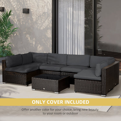 Garden Rattan Sofa Cushion Polyester Cover Replacement Outdoor- No Cushion Included