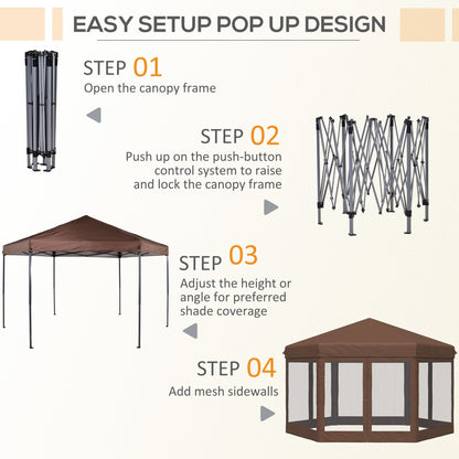 3m x 3.5m Hexagonal Pop Up Gazebo