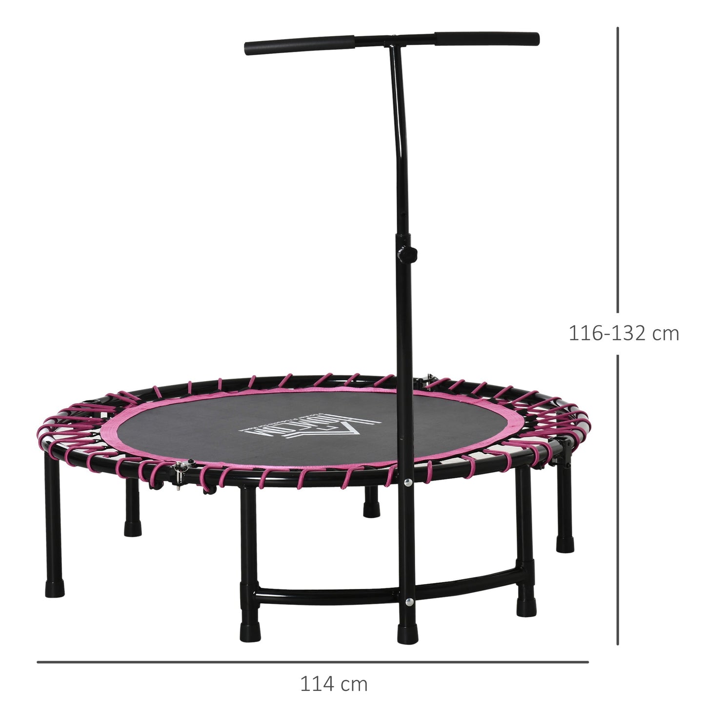 Trampoline Outdoor Bouncer Jumper 3-Level Adjustable Handle Adult Kid -Pink