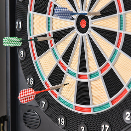 Medium-density fibreboard LED Electronic Dartboard w/ 12 Darts