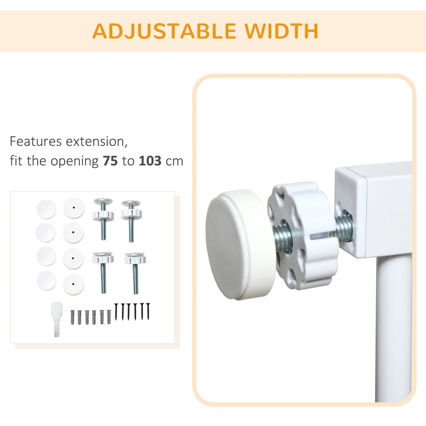 PawHut Pressure Fit Safety Gate for Doorways and Staircases