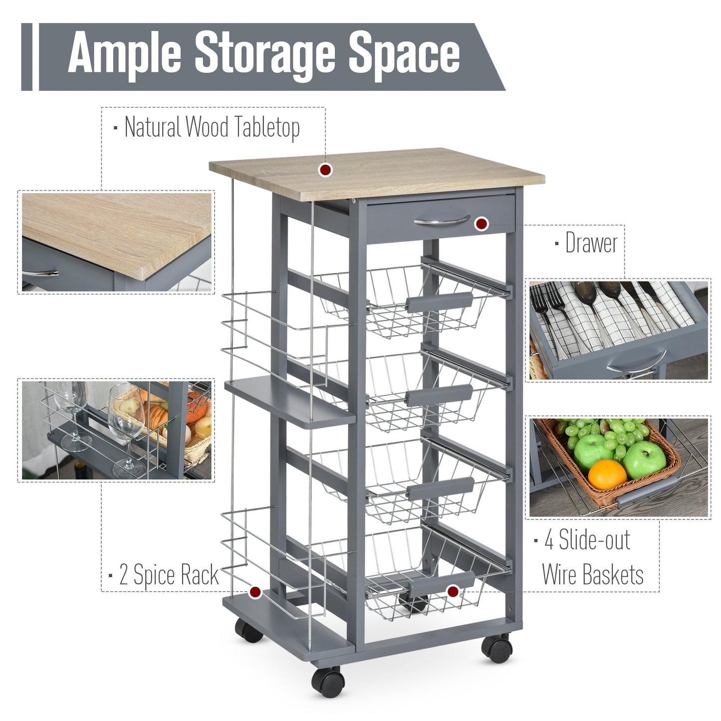 Rolling Kitchen Cart