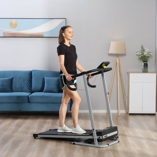 Electric Treadmill Home Running Machine 500W 28kg-Black/Grey