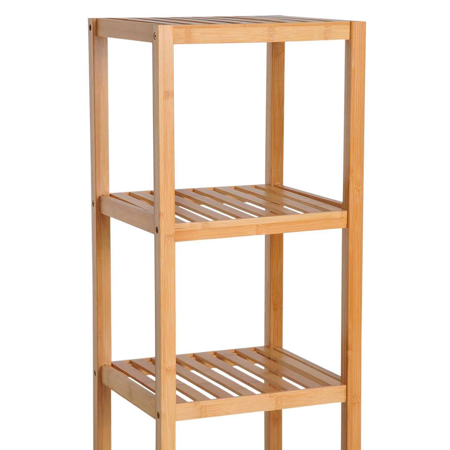 5-Tier 140cm Floor Cabinet Cupboard & Three Shelf Wood Natural