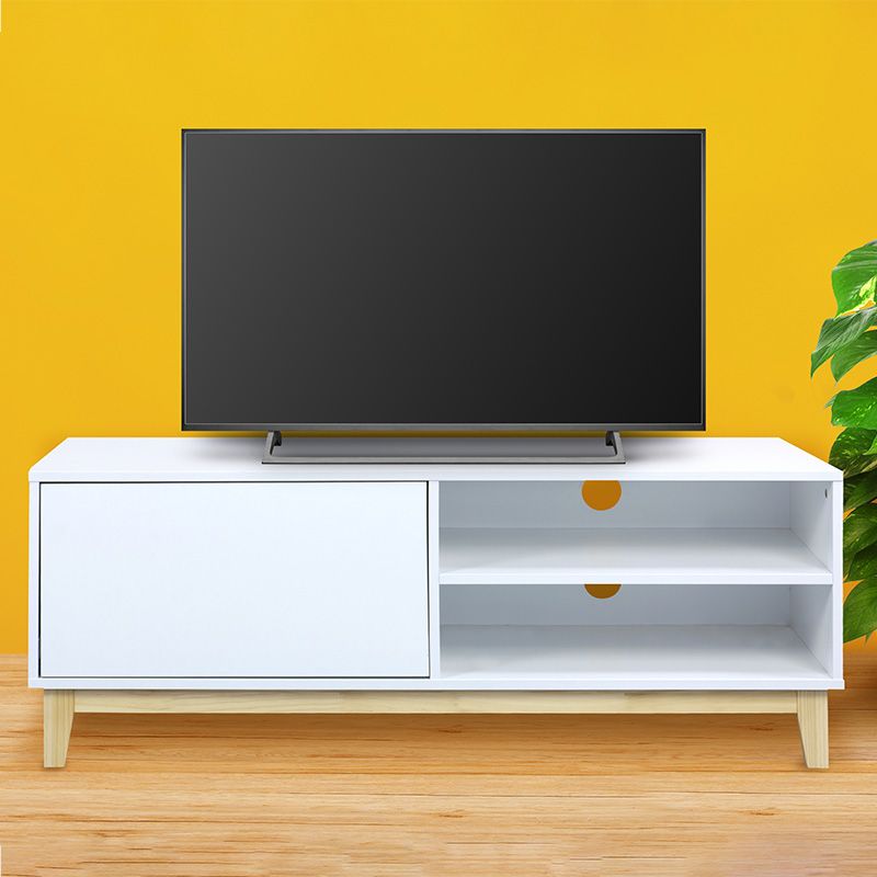 Norfolk Furniture Malmo Large TV Unit White 1 Door 2 Shelves