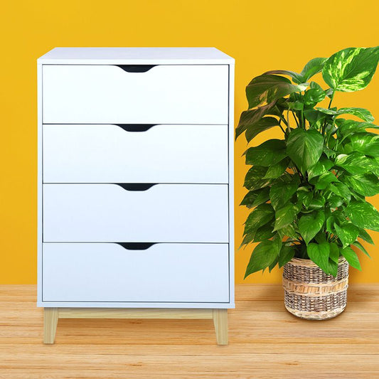 Norfolk Furniture Malmo Chest of Drawers White 1 Shelf 4 Drawers