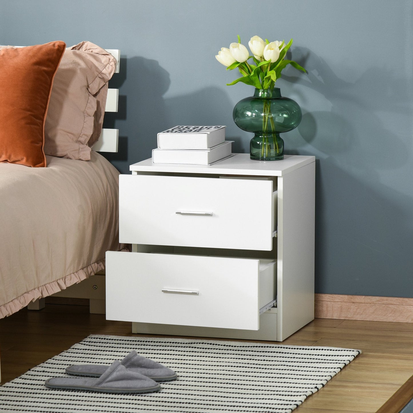 Bedside Table with 2 Drawers