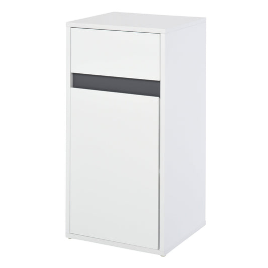 Medium-density fibreboard Tri-Compartment Bathroom Storage Cabinet White