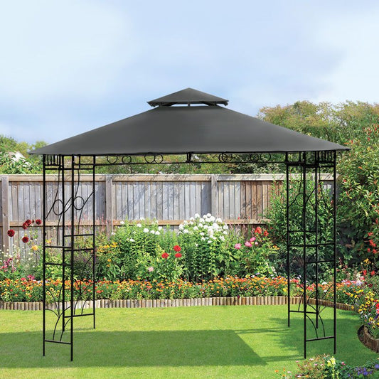 Croft Merion Garden Gazebo by Croft with a 3 x 3M Charcoal Canopy