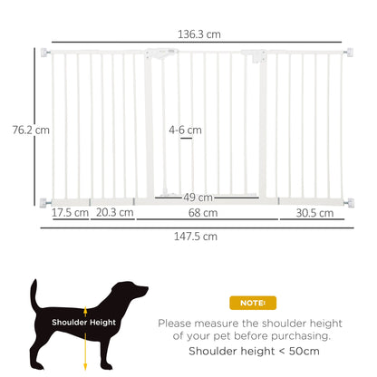 Pawhut Adjustable Safety Gate Dog Barrier For Doorways