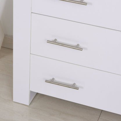 Chest Of 4 Drawers Storage Cabinet Bedroom Clothes w/Metal Handles Base Freestanding Unit Furnishing Living Room White