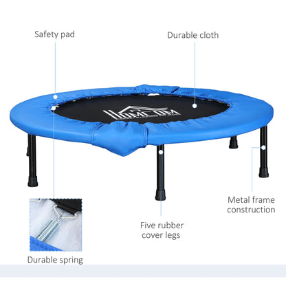 96cm Mini Fitness Trampoline Home Gym Yoga Exercise Rebounder Indoor Outdoor Jumper w/ Safety Pad