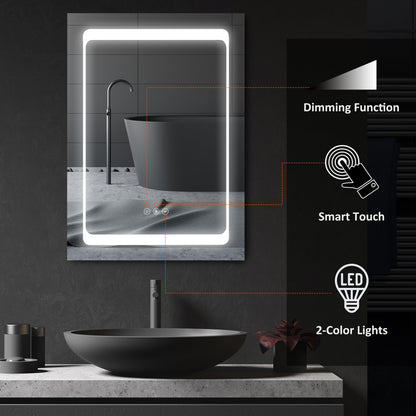 kleankin LED Illuminated Bathroom Mirror Cabinet with LED Lights