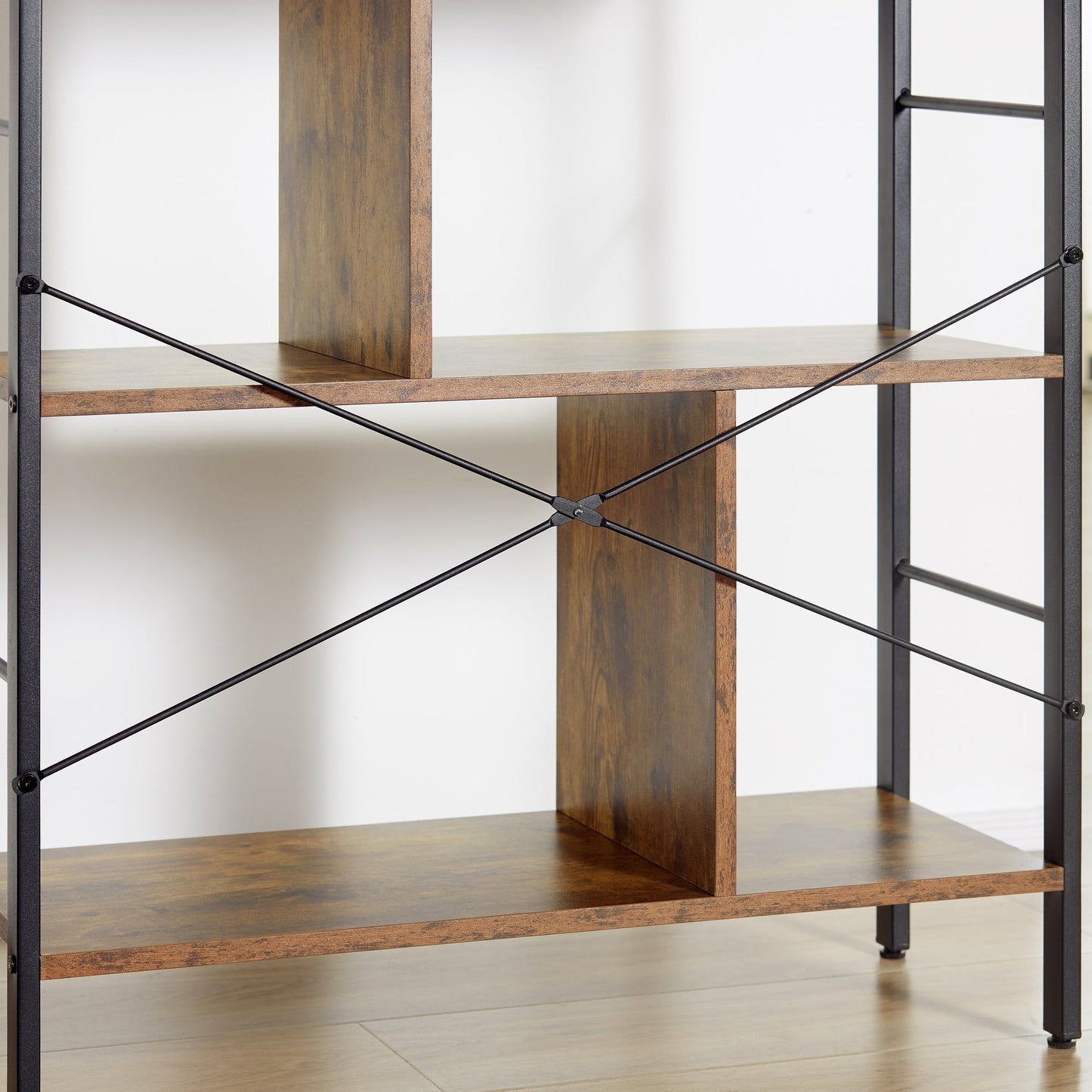 Industrial-Style Four-Tier Shelving Unit