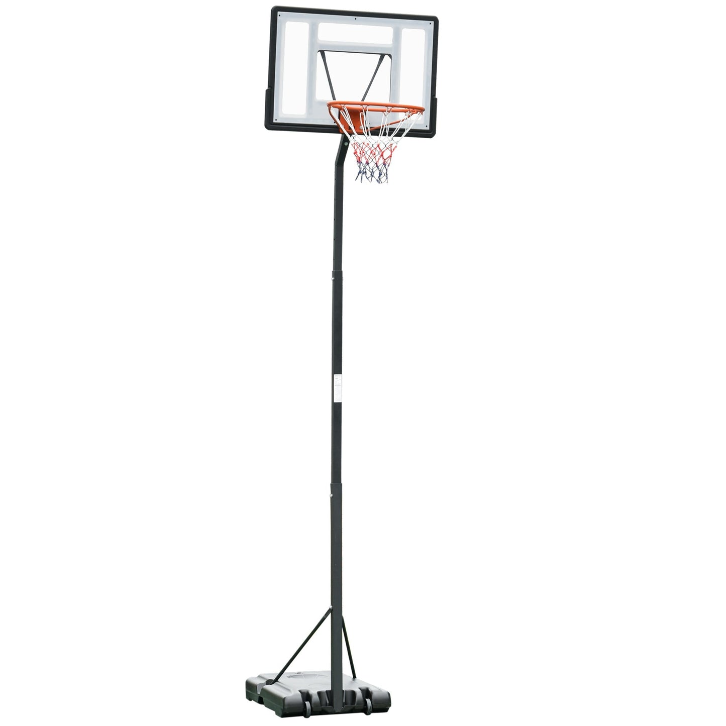 Steel Basketball Stand Height Adjustable Hoop Backboard Black