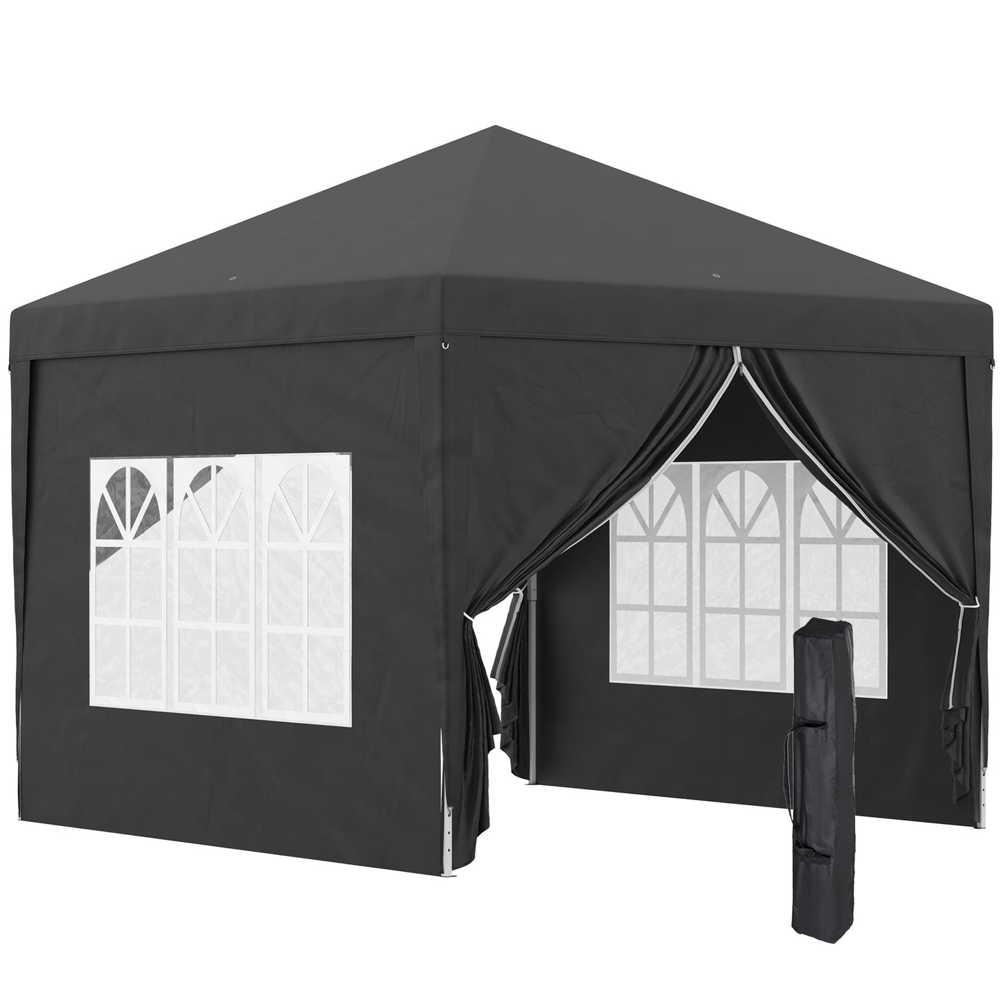 3 x 3 Meters Pop Up Water Resistant Gazebo Wedding Camping Party Tent Canopy Marquee with Carry Bag and 2 Windows