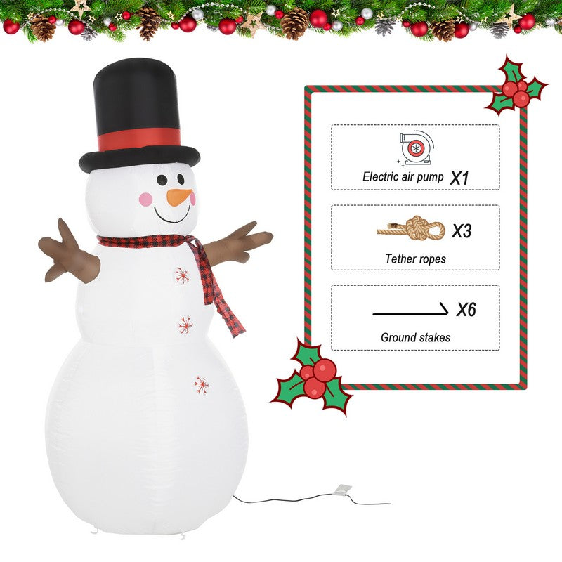 Homcom 6 Foot LED Polyester Outdoor Christmas Inflatable Snow Man