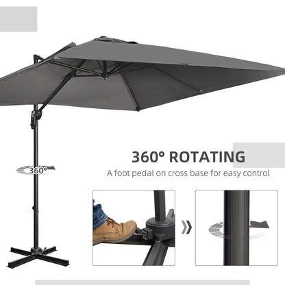 2.7m Square Overhanging Cantilever Umbrella