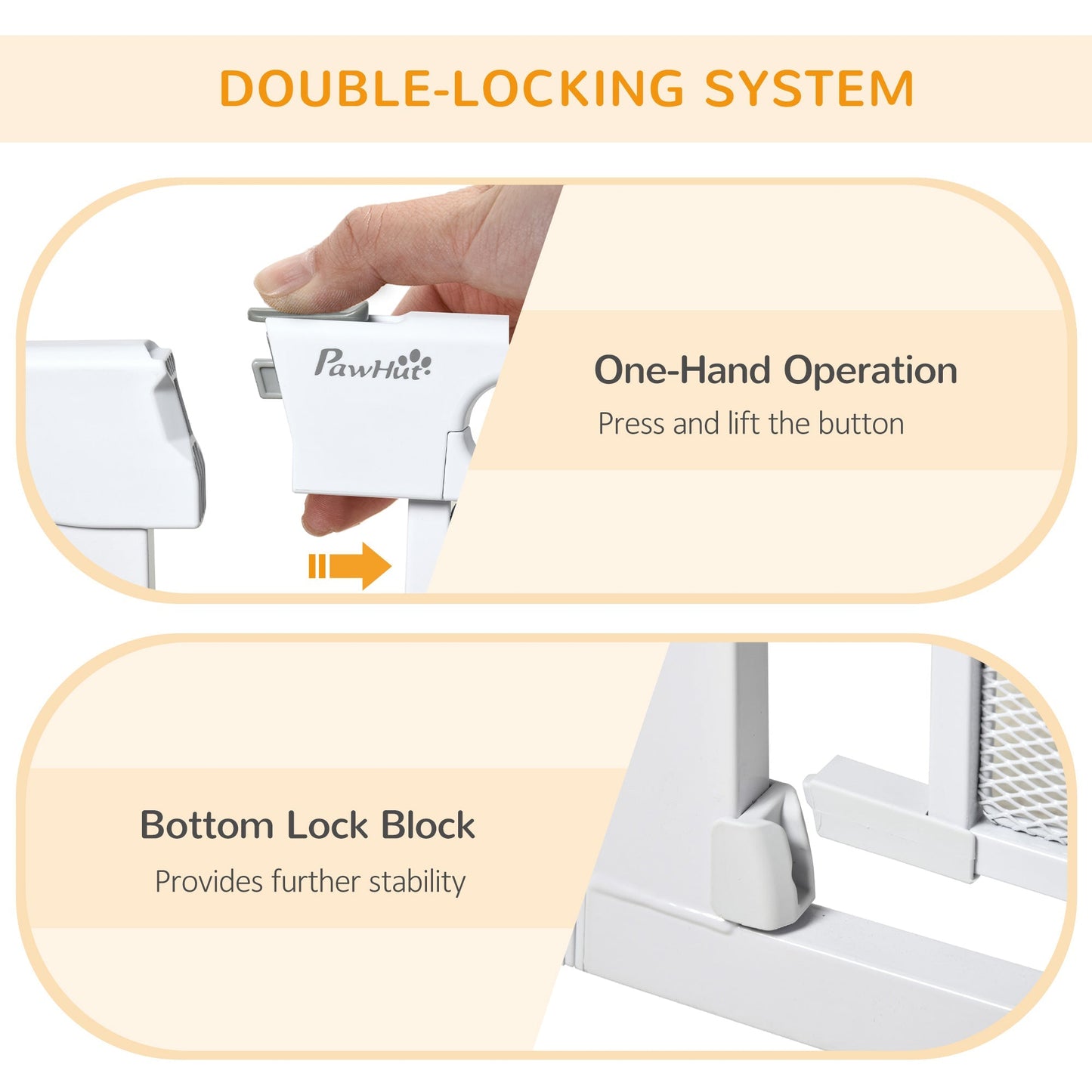 PawHut Pressure Fit Safety Gate for Doorways and Staircases