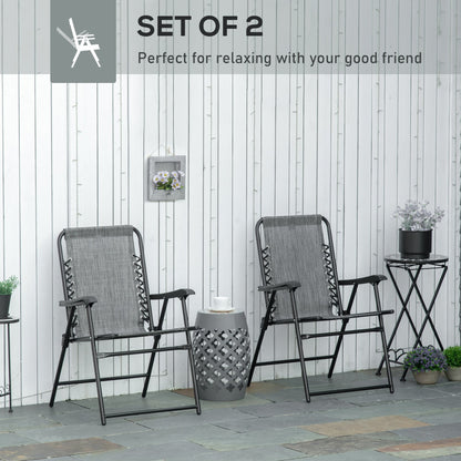 2-Pieces Patio Folding Chair Set