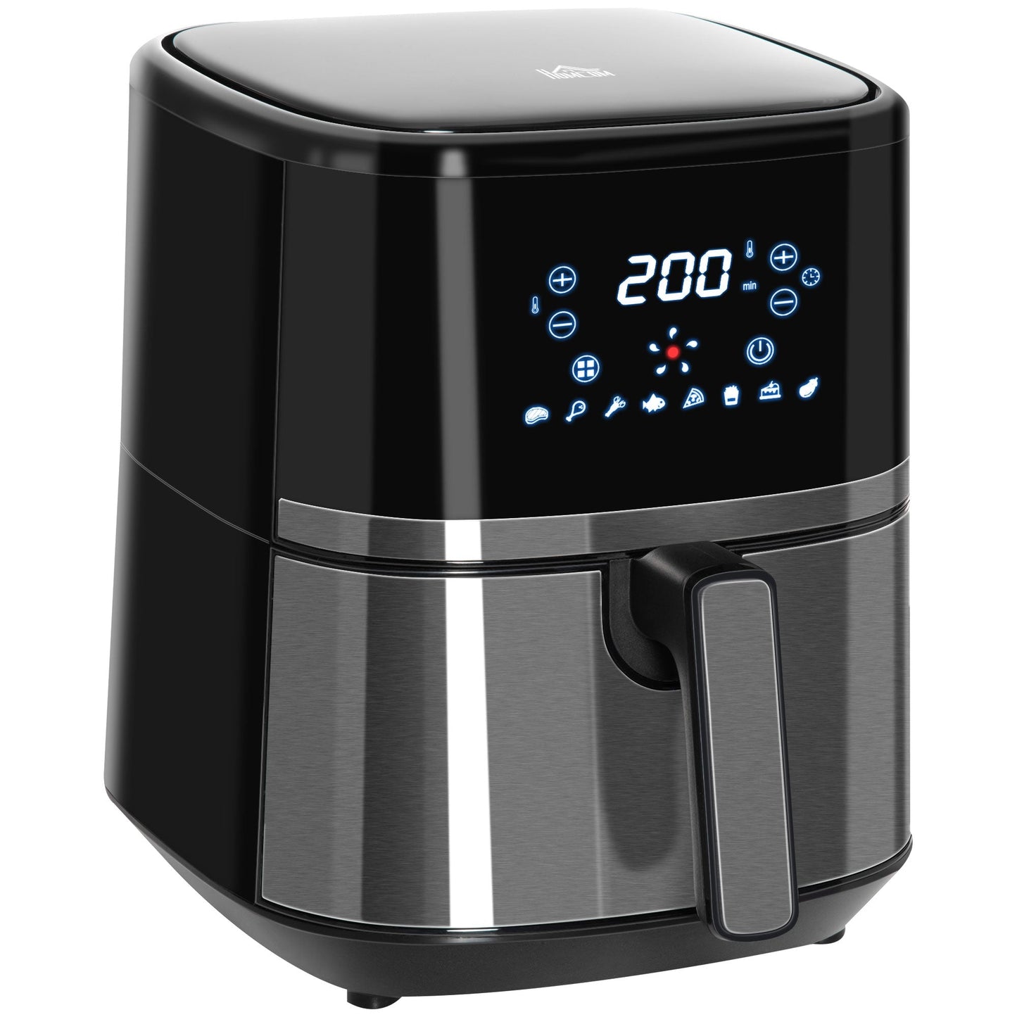 1500W 4.5L Air Fryer 8 Presets With Digital Display Black & Steel