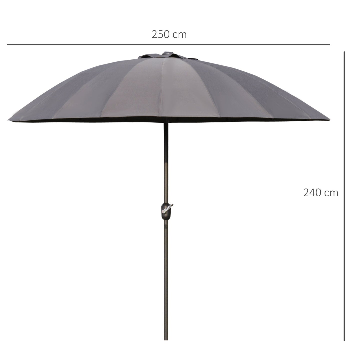 2.6m Shanghai Garden Parasol Umbrella with Crank & Tilt