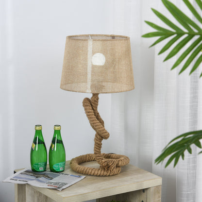 Homcom Nautical Style Table Lamp With Fabric Lampshade Metal Frame Power Switch