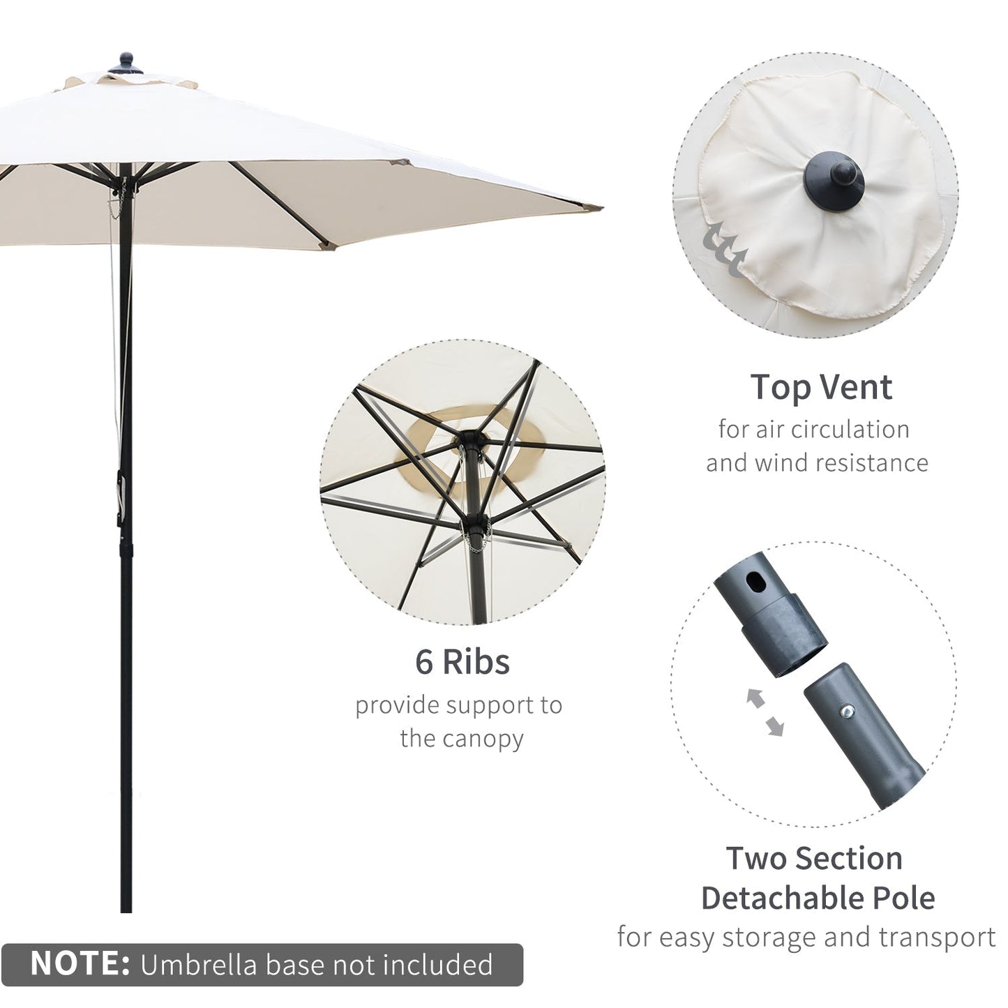 2.8m Garden Parasol Umbrella