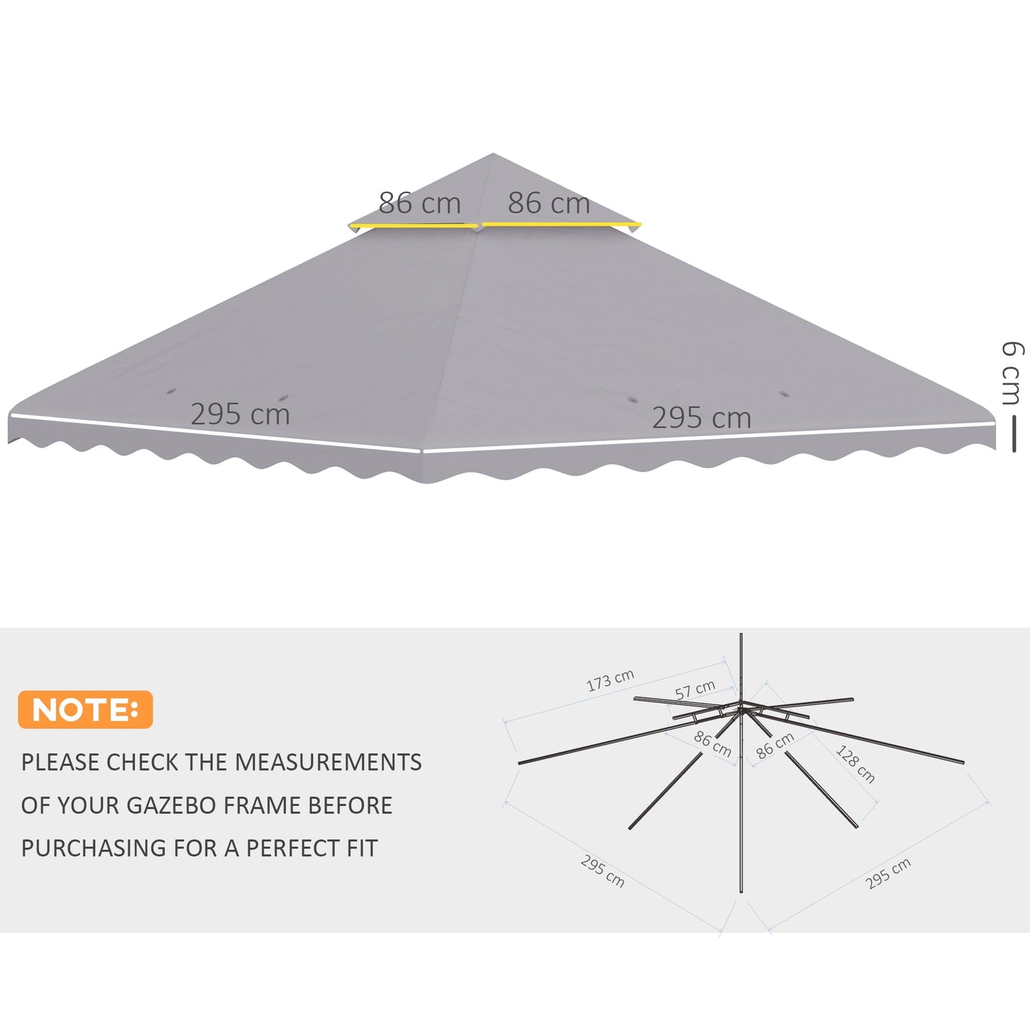 3 x 3 M Gazebo Canopy Replacement Covers