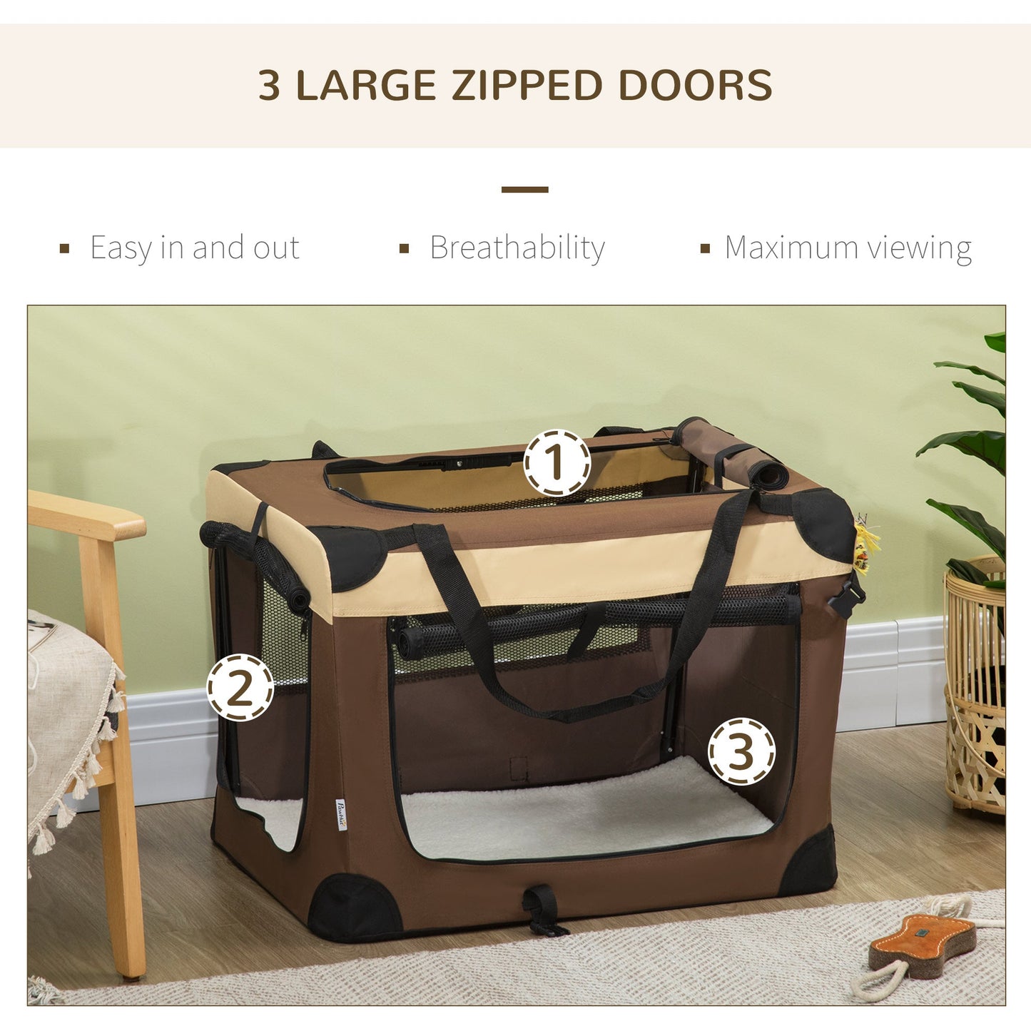 PawHut 70cm Foldable Pet Carrier