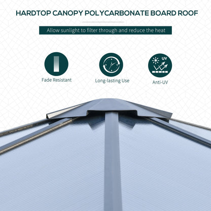 Outsunny 3 x 3M Hardtop Gazebo with UV Resistant Polycarbonate Roof & Aluminium Frame