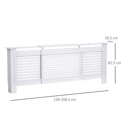 145-210L x 21W x 83H cm Extendable Medium-density fibreboard Radiator Cover - White