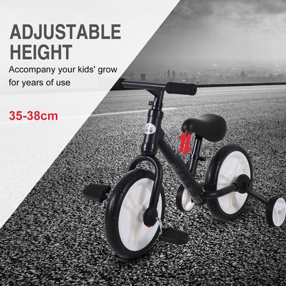 PP Toddlers Removable Stabiliser Kids Balance Bike Black