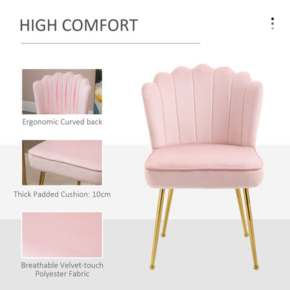 Velvet-Feel Shell Luxe Accent Chair