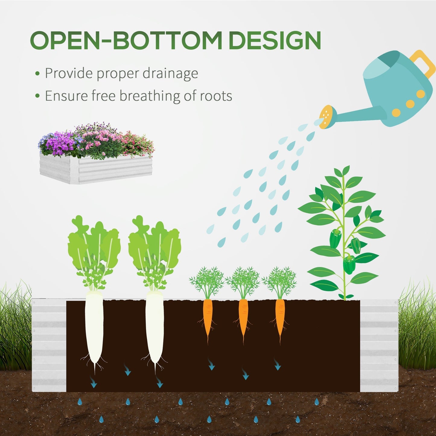 Steel Raised Garden Planter Box Kit with Greenhouse