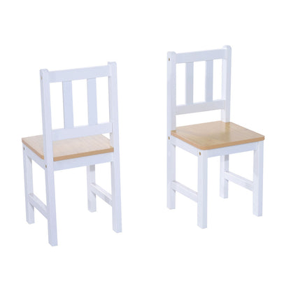 Homcom 4-Piece Kids Table And Chair Set With 2 Wooden Chairs