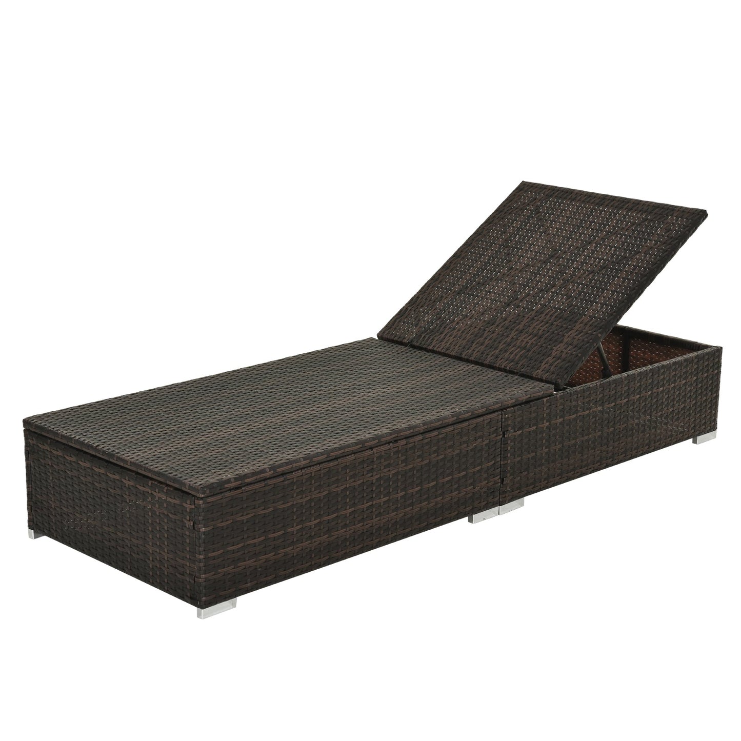 PE Rattan Sun Lounger with Cushion