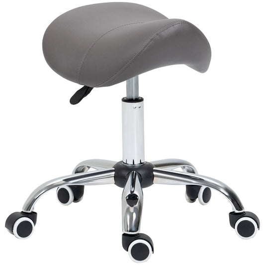 Cosmetic Stool 360° Rotate Height Adjustable Salon Massage Spa Chair Hydraulic Rolling Faux Leather Saddle Stool