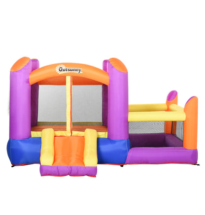 Outsunny Kids Bouncy Castle House Inflatable Trampoline Slide Water Pool 3 In 1 With Blower For Kids Age 3-8 Multi-Color 2.8 X 2.5 X 1.7M