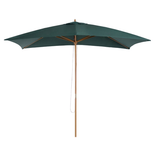 2 x 3m Wooden Garden Parasol Umbrella Outdoor Sun Shade Canopy