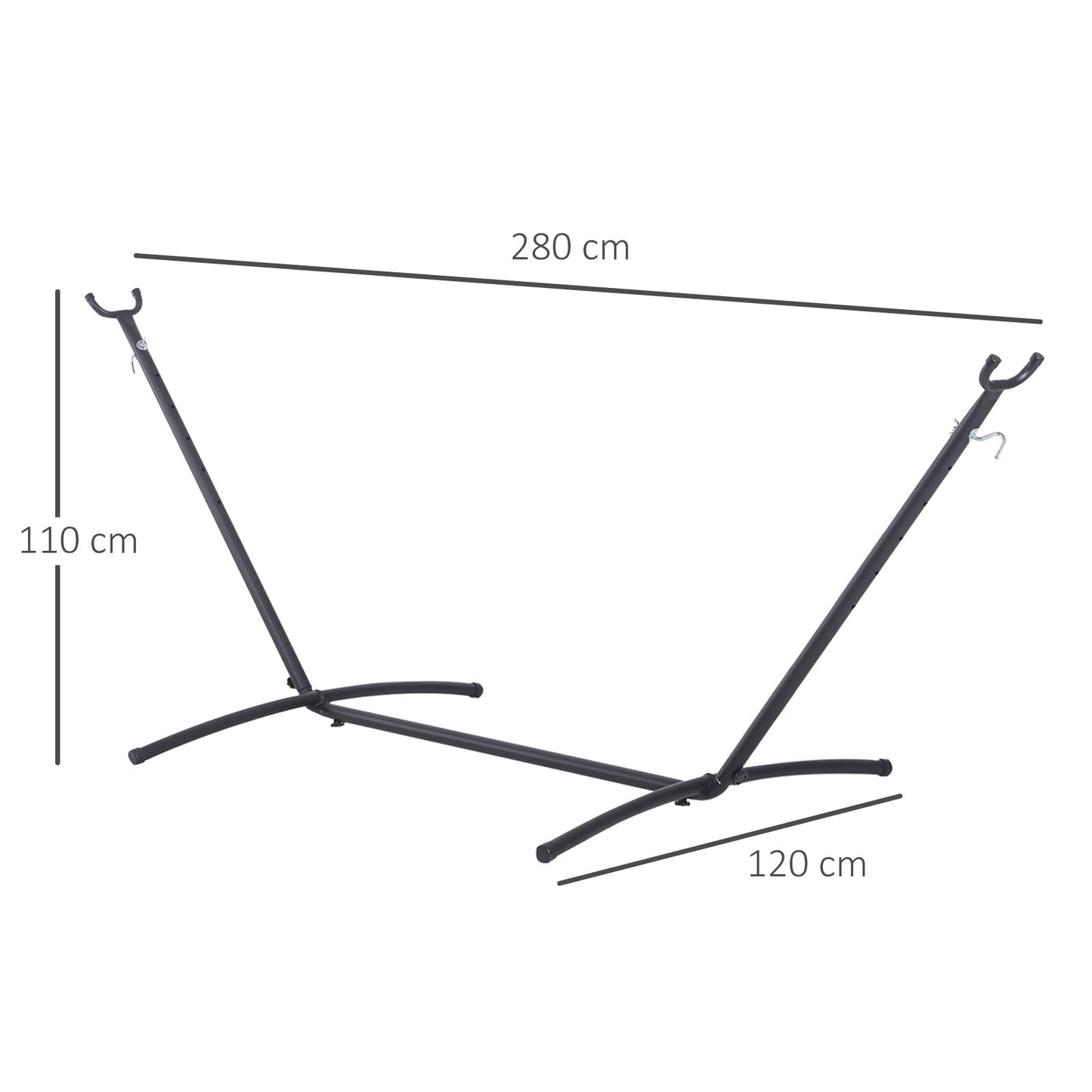 2.86m Universal Hammock Stand Metal Frame Garden Camping Picnic Outdoor Patio Replacement – Stand Only