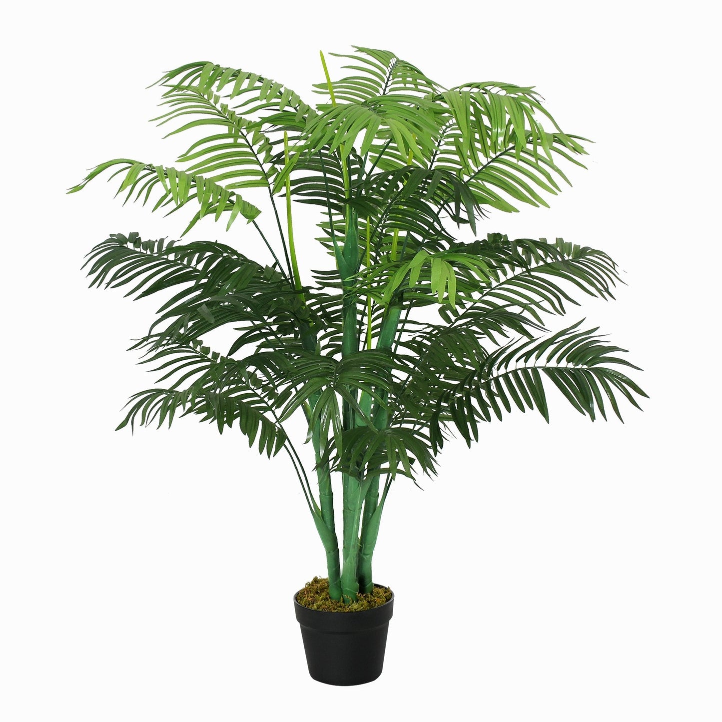 125cm/4FT Artificial Palm Plant Decorative Tree with 18 Leaves Nursery Pot Fake Plastic Indoor Outdoor Home Office Décor