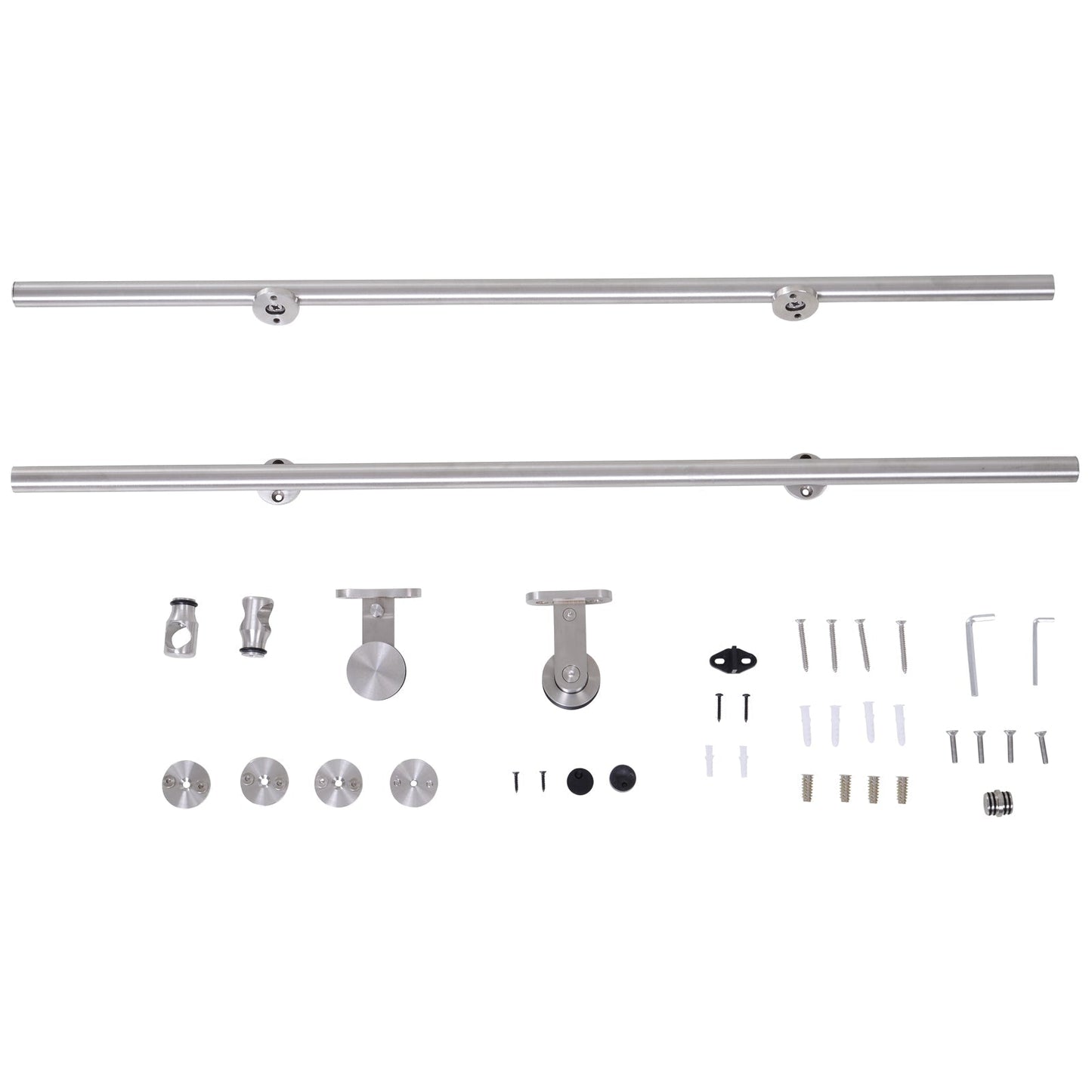 Wooden Sliding Door Kit Stainless Steel Smooth Operation Hardware Track Kit System Unit For Single Door 2000mm