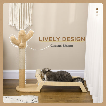 PawHut 2 in 1 Cat Scratching Post with Bed